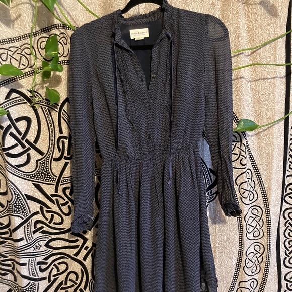 Blue Patterned Ruffled Ralph Lauren Dress Size S - Picture 6 of 6